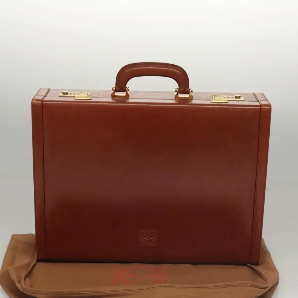 LOEWE Trunk Leather Brown Auth